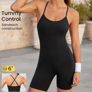 3/$30 Shein Black Adjustable Strap Sports Jumpsuit